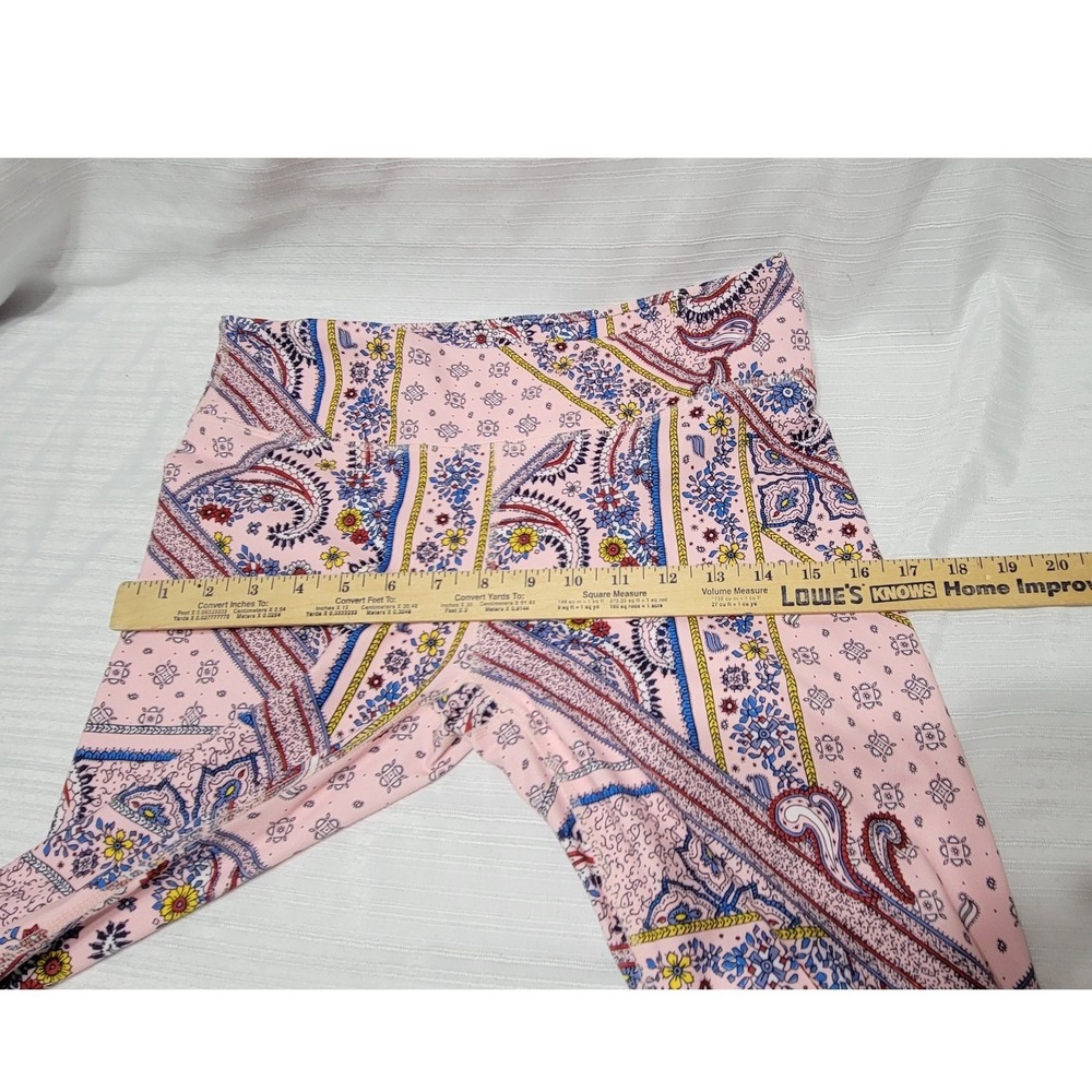 Yoga High Rise Bright Pink Paisley Floral Athletic Legging Pants Unusual colors - Picture 8 of 10